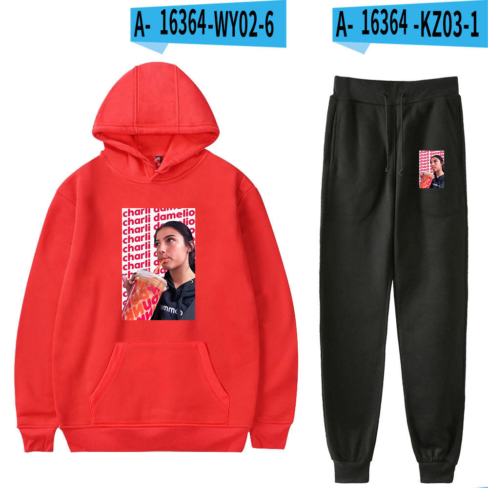 Traje periférico con sudadera con capucha y leggings con estampado 2D