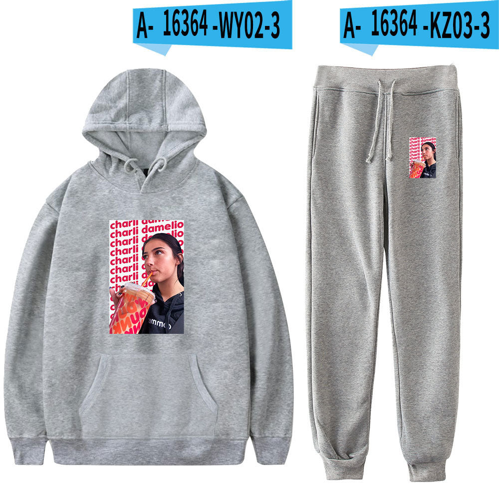 Traje periférico con sudadera con capucha y leggings con estampado 2D