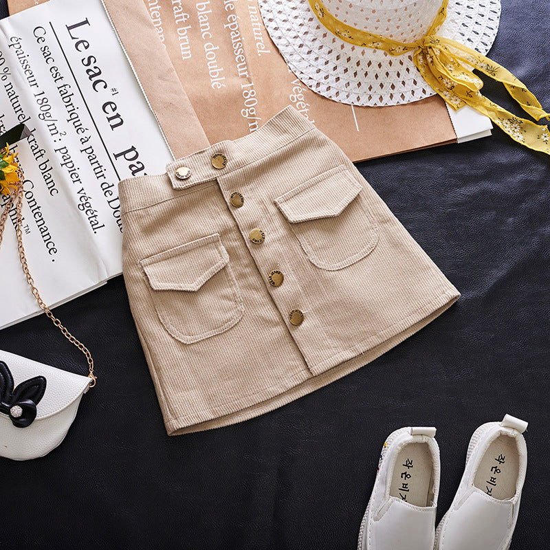 Mädchen Cordrock für den Frühling – Koreanisches Design