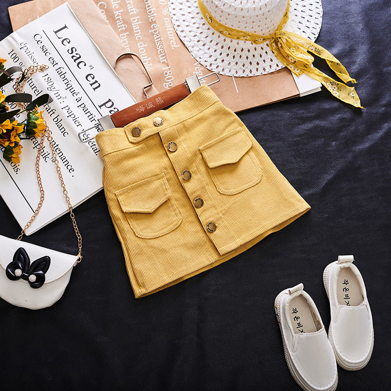 Mädchen Cordrock für den Frühling – Koreanisches Design