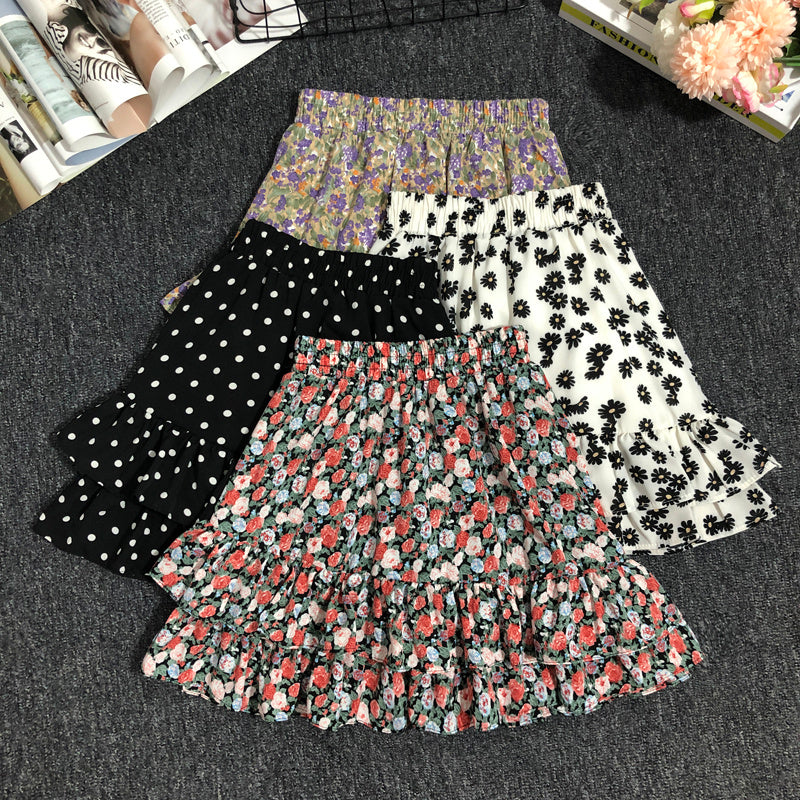 Modischer Damenrock mit Gänseblümchen-Muster und Lotusblatt-Design
