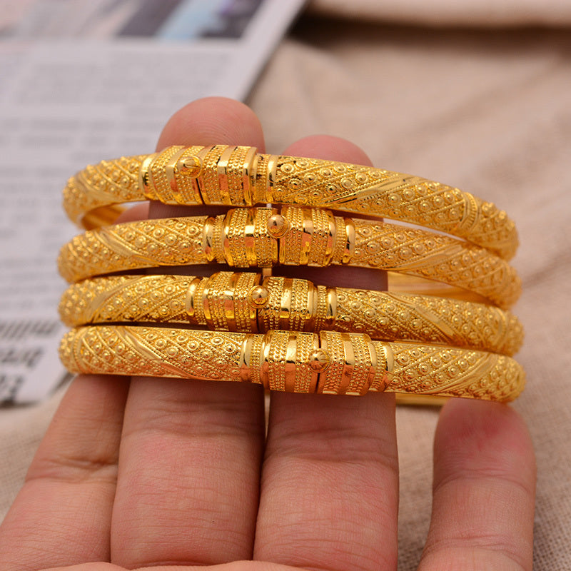 Pulsera Conjunto de brazaletes de color oro etíope
