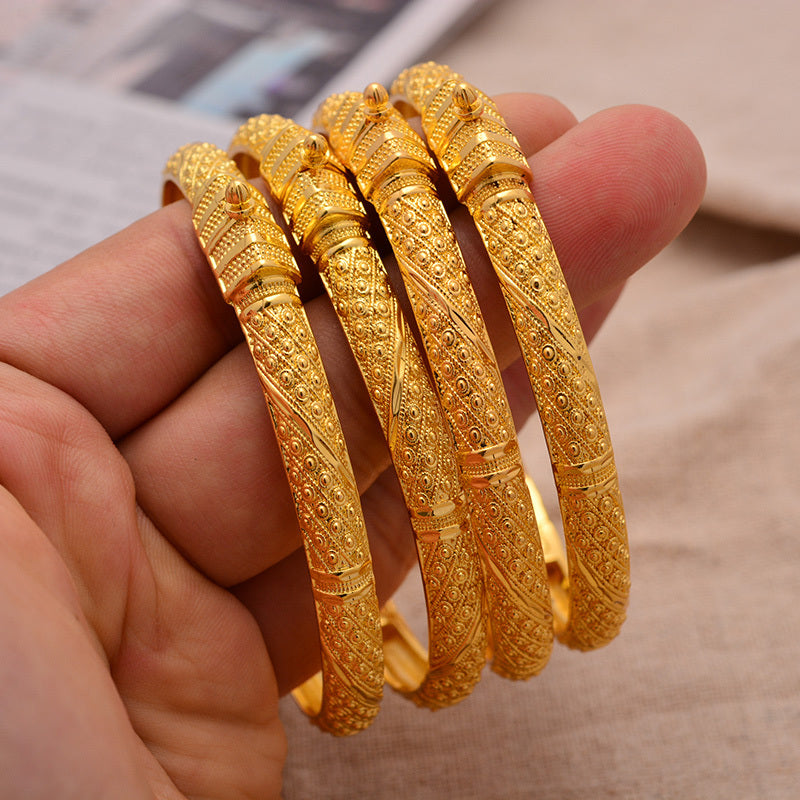 Pulsera Conjunto de brazaletes de color oro etíope