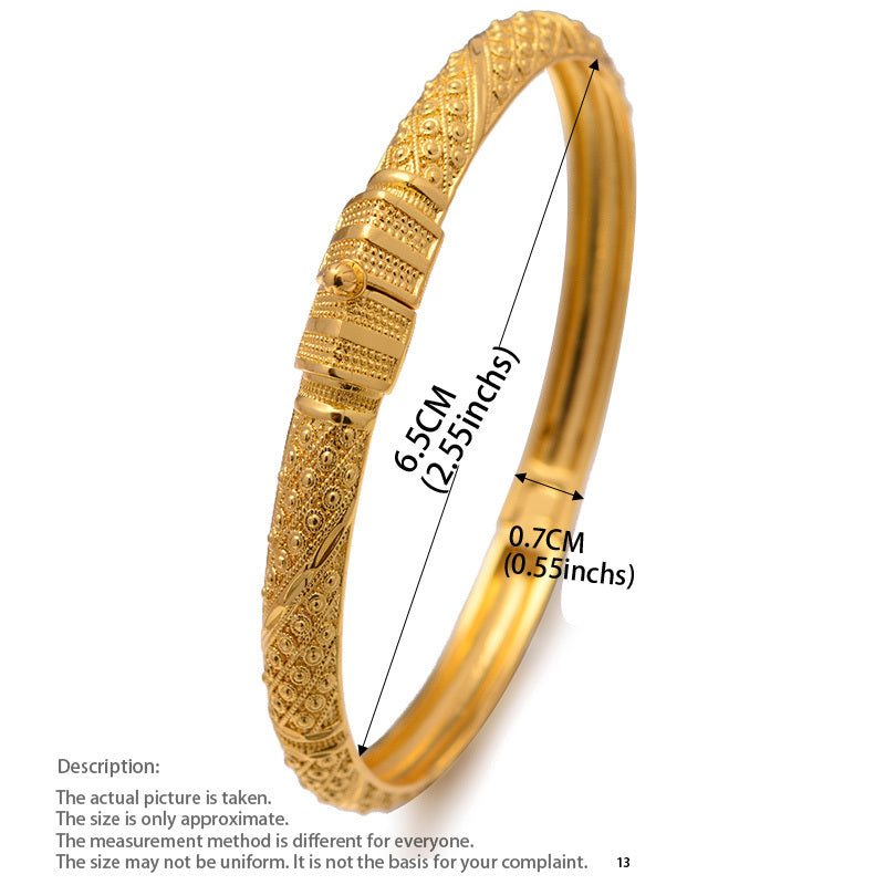 Pulsera Conjunto de brazaletes de color oro etíope