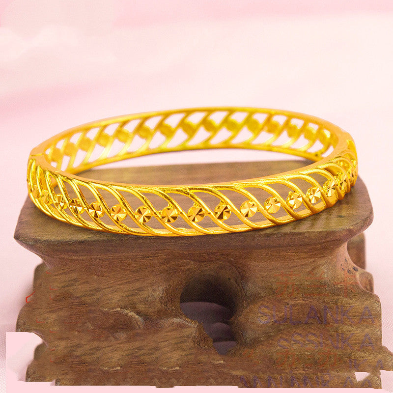 Pulsera infantil vietnamita bañada en oro y arena - elegancia para los más pequeños