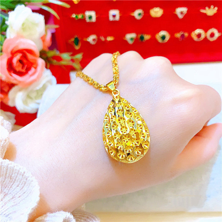 Simulation Vietnam Sand Gold Armband Set für Damen mit Halskette