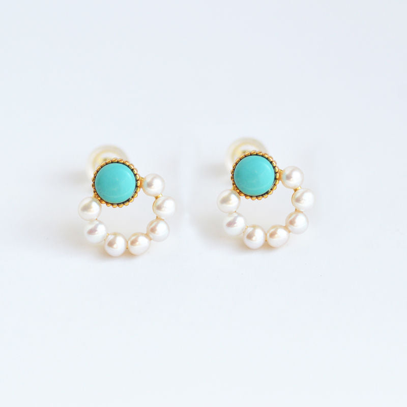 Aretes turquesas aretes circulares con cuentas