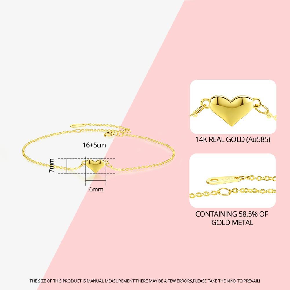 Einfaches 14K Gelbgold Damen Armband