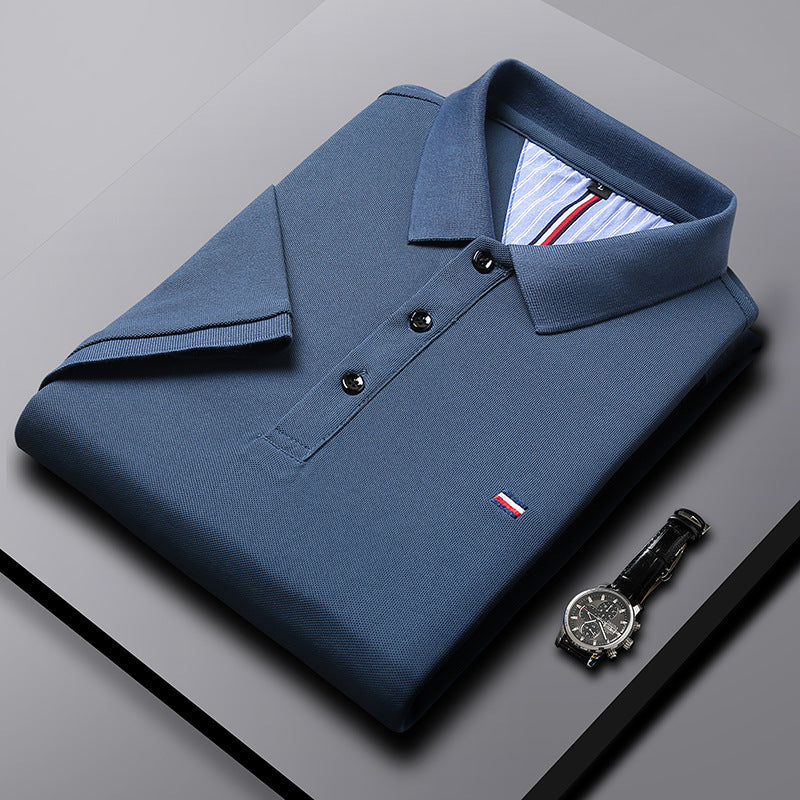 Men's polo shirt summer, short-sleeved T-shirt with lapel collar, trendy summer top, light casual shirt with collar