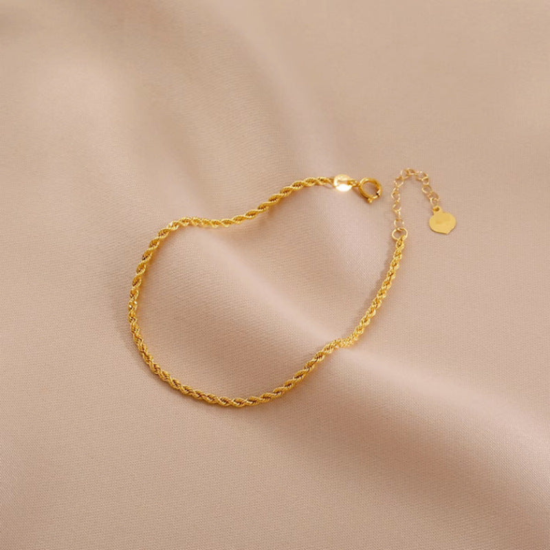 Gold Hanfseil-Armband Hohl
