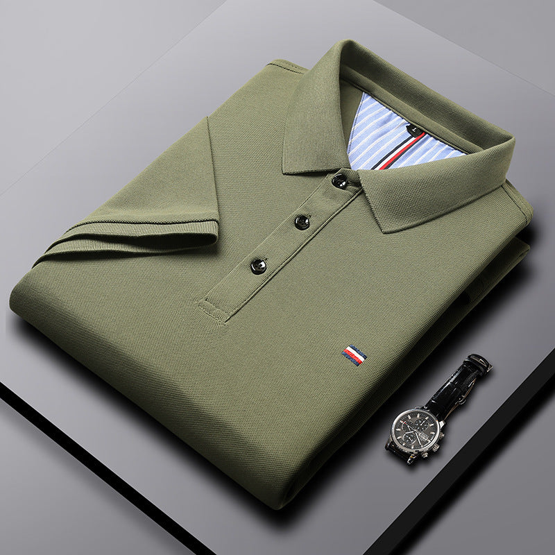 Men's polo shirt summer, short-sleeved T-shirt with lapel collar, trendy summer top, light casual shirt with collar
