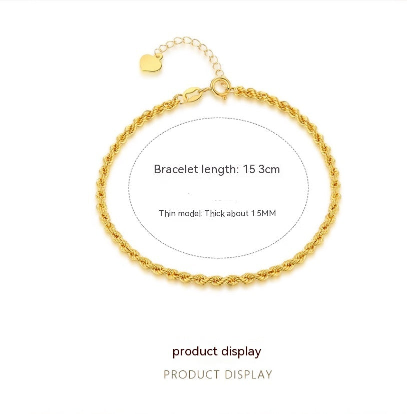 Gold Hanfseil-Armband Hohl