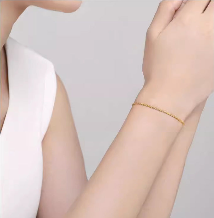Gold Hanfseil-Armband Hohl