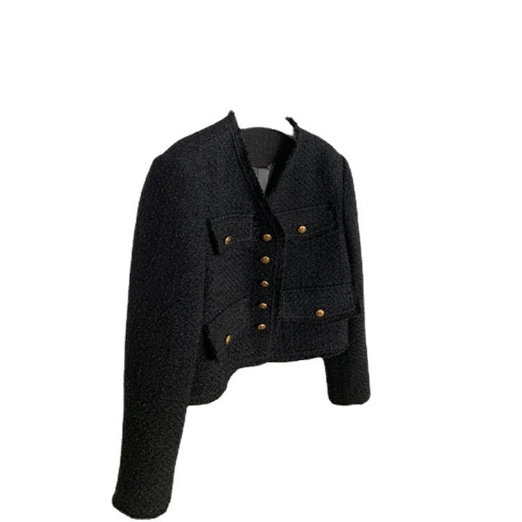 Fashionable Black Short Coat for Women – Simple and Elegant Style