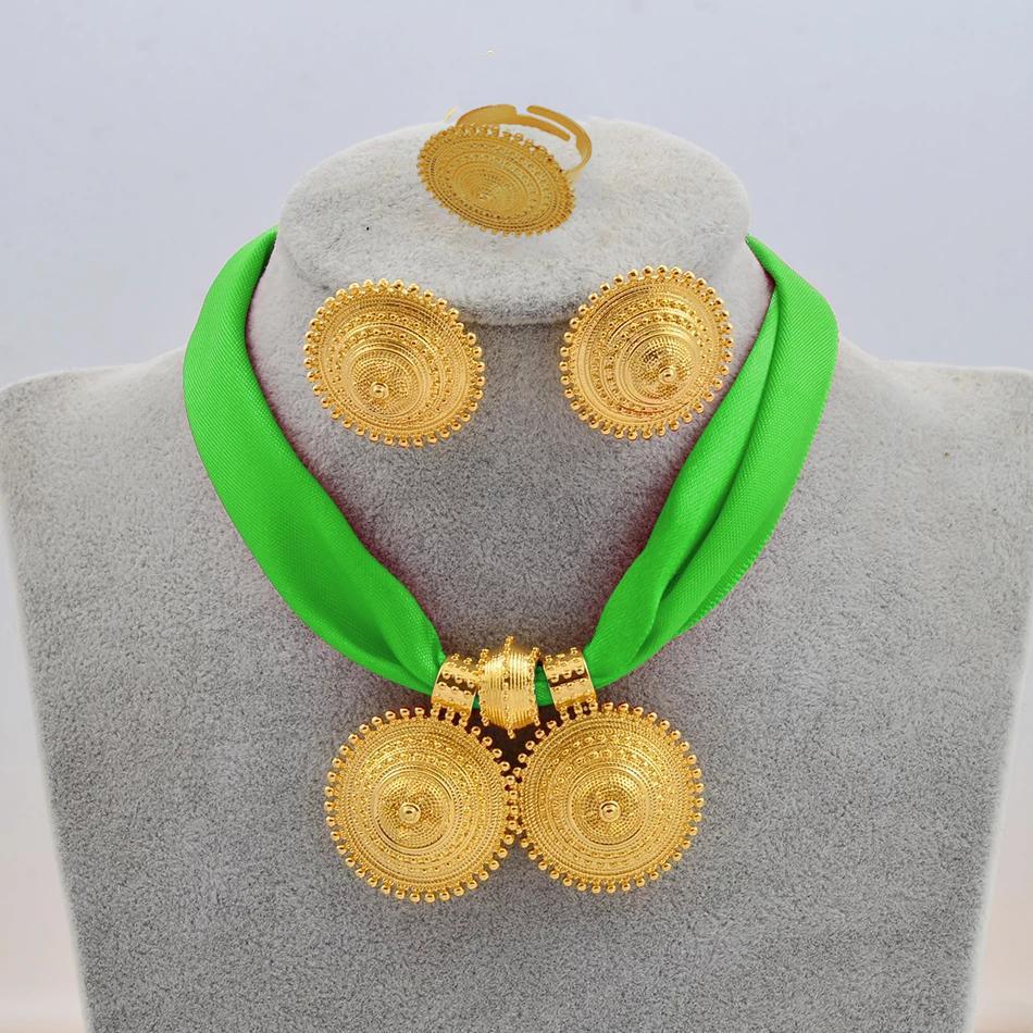 Äthiopisches Damen-Schmuckset – Vergoldetes Design mit zeitloser Eleganz