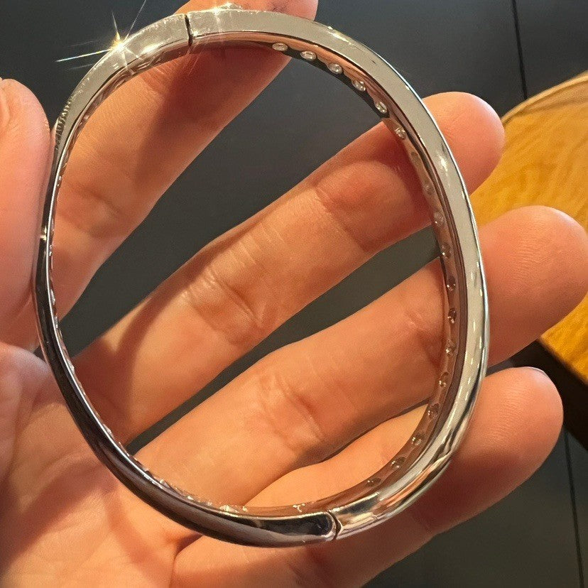 Pulsera de diamantes Mosan bañada en oro de plata pura con 18k, 40 puntos