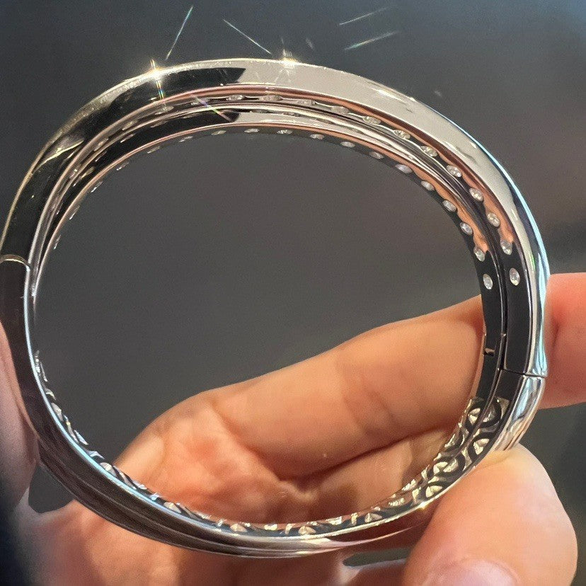 Pulsera de diamantes Mosan bañada en oro de plata pura con 18k, 40 puntos