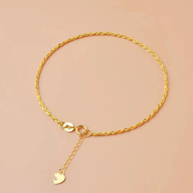 Gold Hanfseil-Armband Hohl