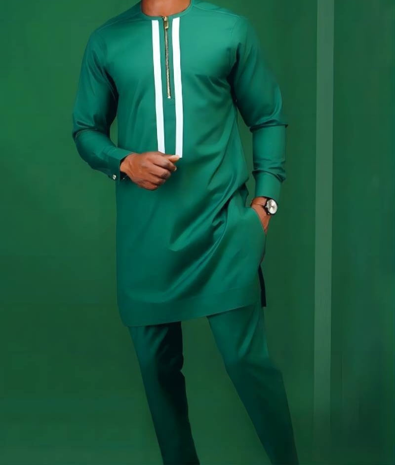 African Men's Suit Digital Top and Pants 2 Piece Set
