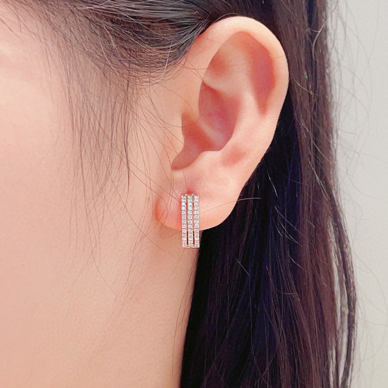 Pendientes de oro blanco de 18 quilates con diamantes naturales