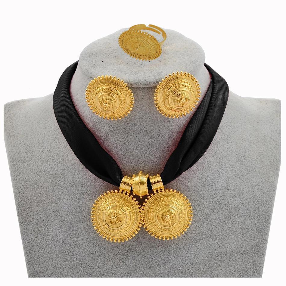 Äthiopisches Damen-Schmuckset – Vergoldetes Design mit zeitloser Eleganz