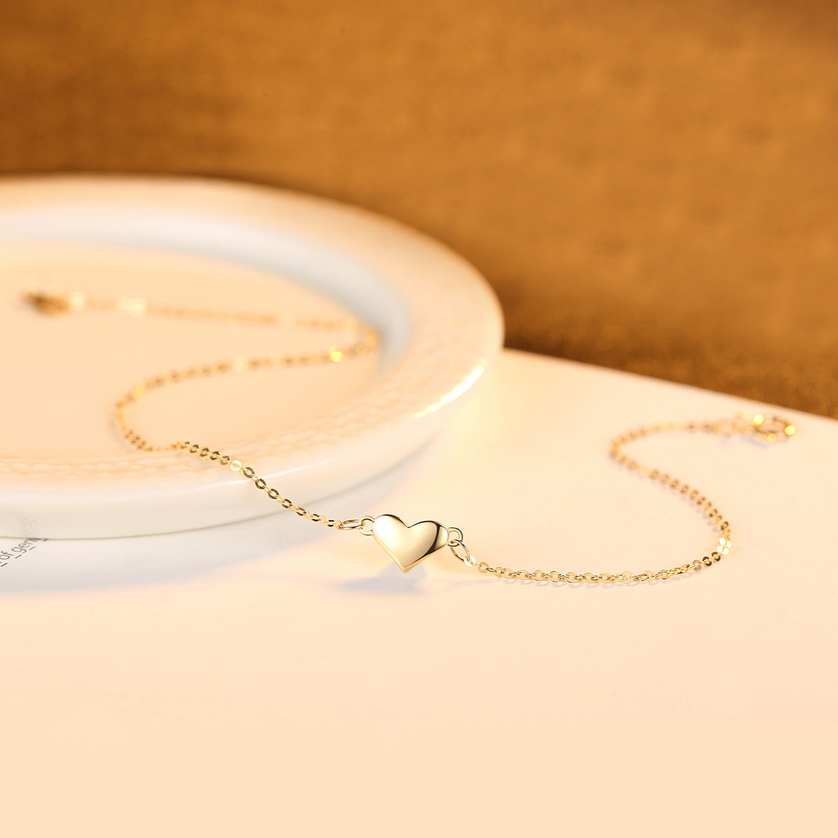 Einfaches 14K Gelbgold Damen Armband