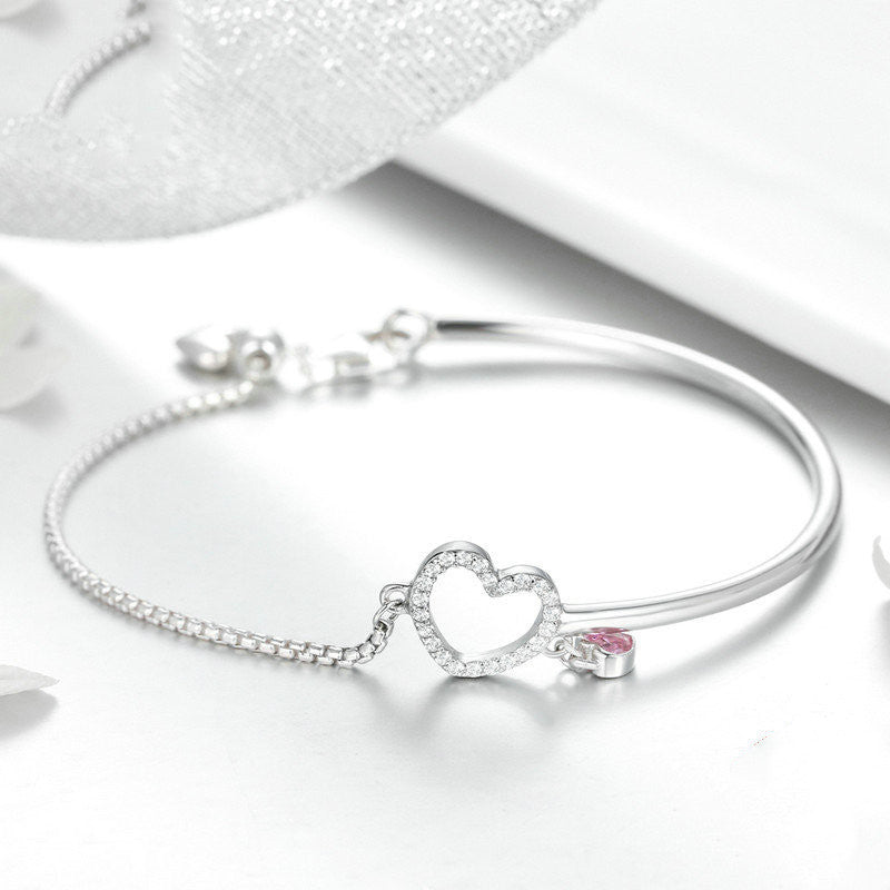 Herzförmiges Damenarmband aus Sterlingsilber – Eleganz für jeden Anlass