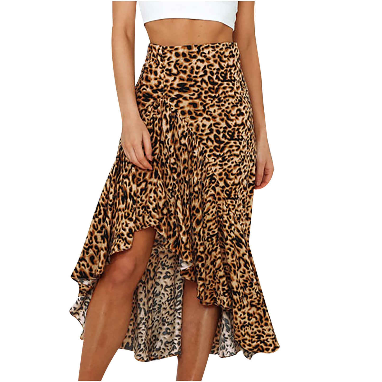 Casual Leopard-Print Maxirock – Lockerer A-Linien-Stil mit Schlitz