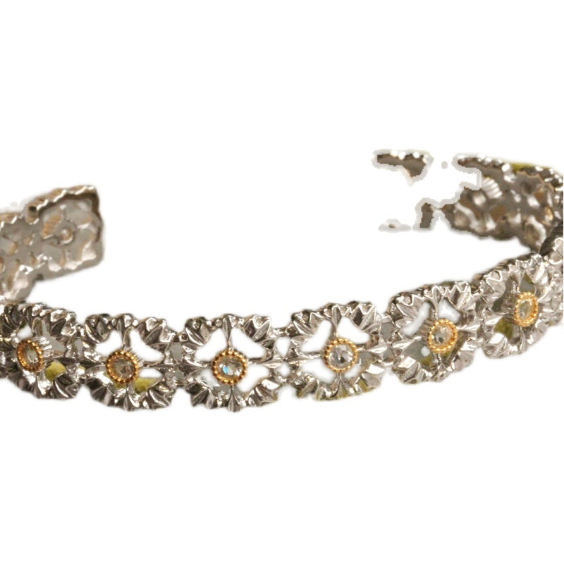 925 Silber Gold Plattiertes Offenes Armband