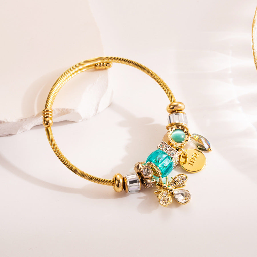 Gold Titanstahl Edelstahl Armband