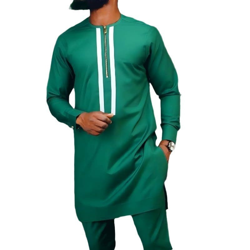 African Men's Suit Digital Top and Pants 2 Piece Set