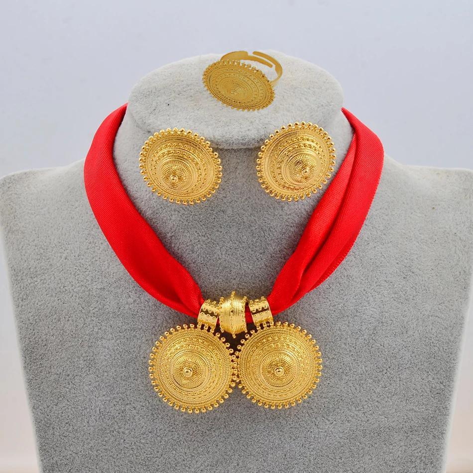 Äthiopisches Damen-Schmuckset – Vergoldetes Design mit zeitloser Eleganz