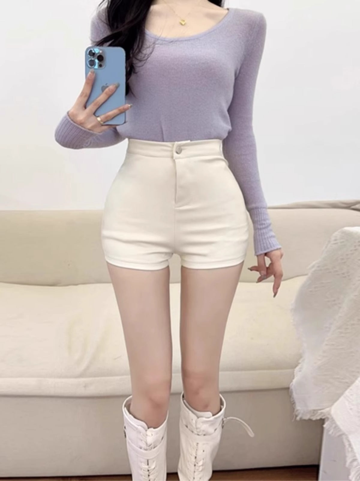 Damen High-Waist Slimming Shorts – Elegant und Komfortabel