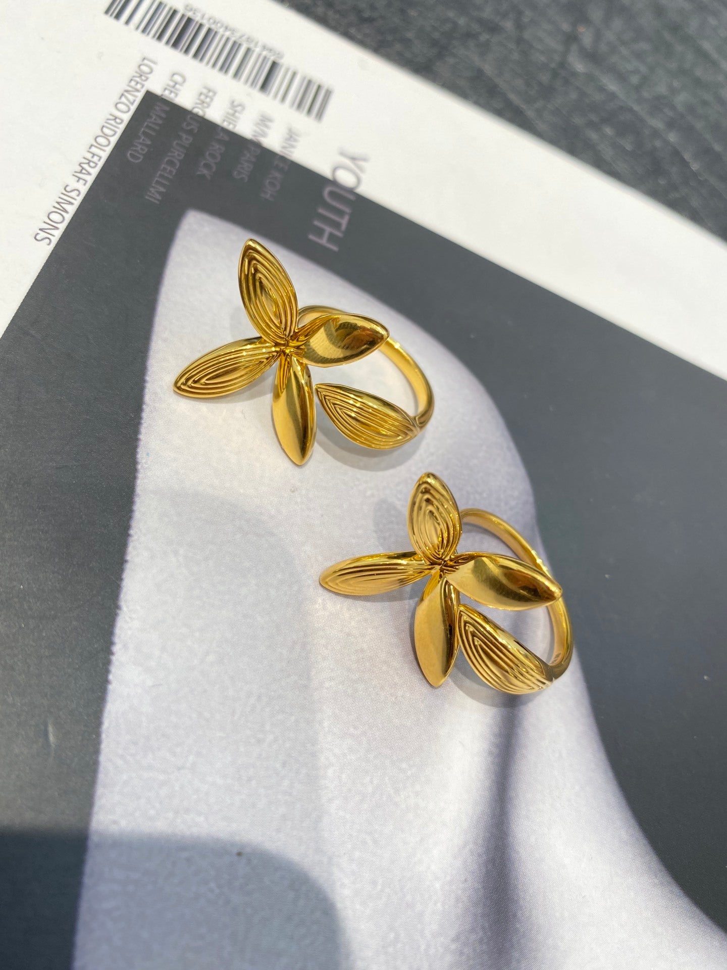 999 pure gold butterfly flower ring – elegance made of pure gold
