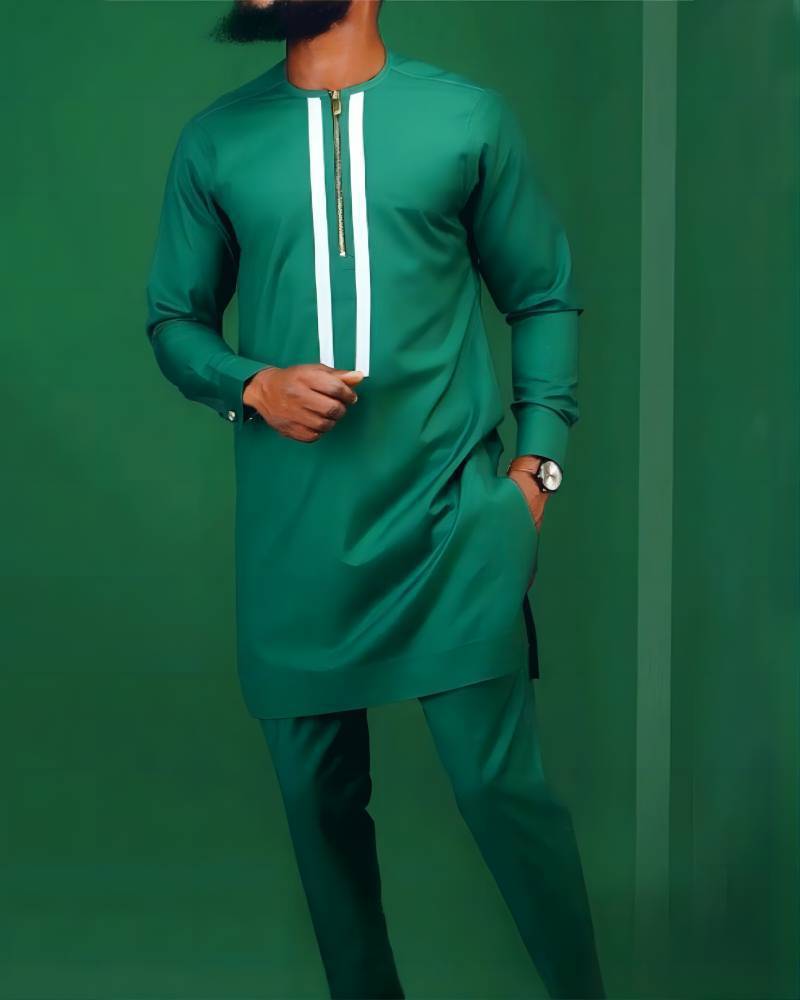 African Men's Suit Digital Top and Pants 2 Piece Set