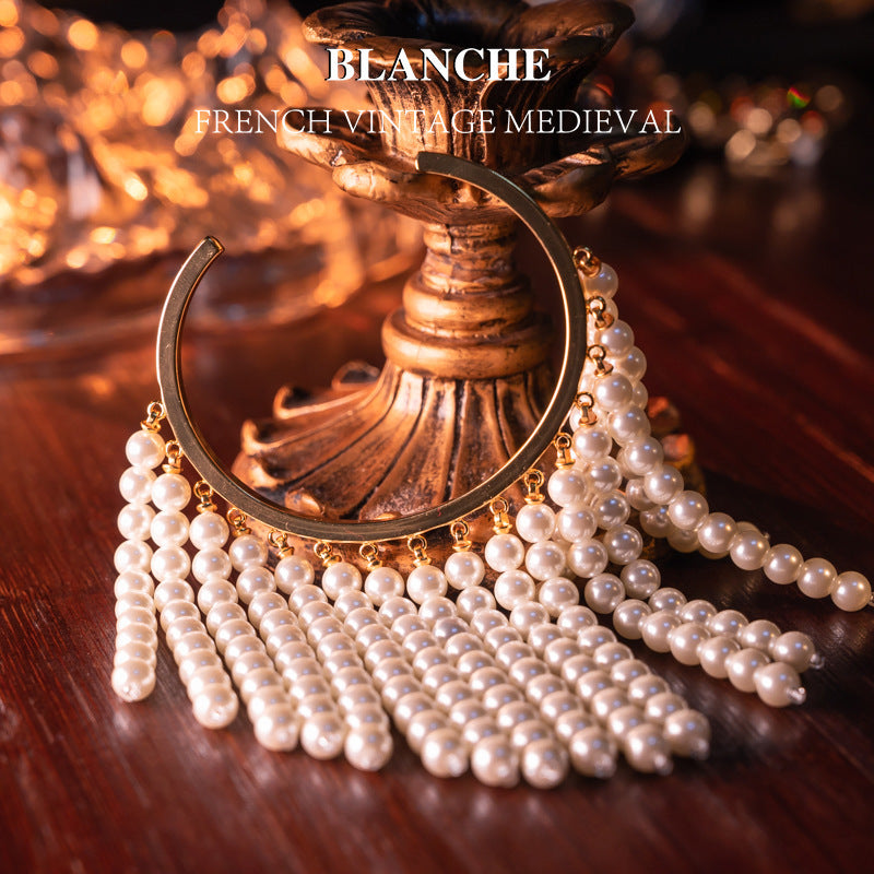 Pulsera Retro Elegante de Cuentas de Vidrio con Borlas - Gracia y Estilo