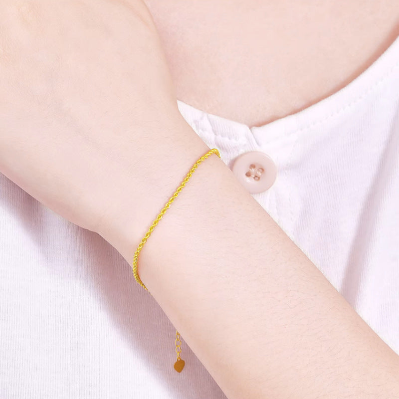 Gold Hanfseil-Armband Hohl