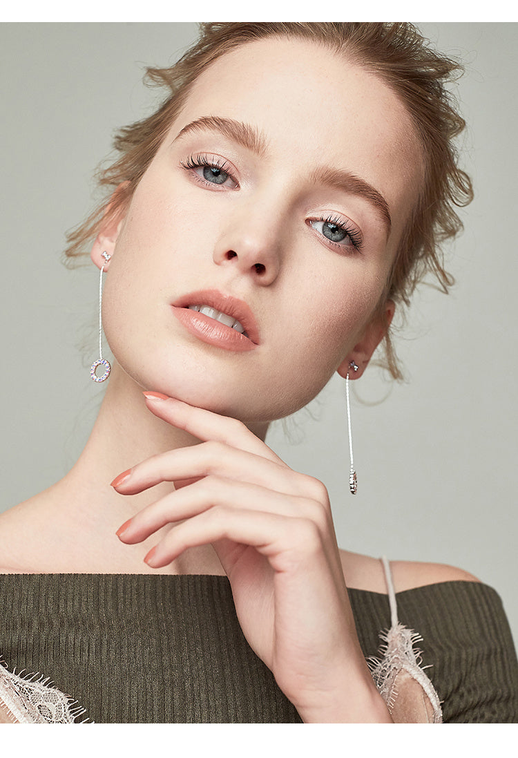 Pendientes largos de péndulo para mujer