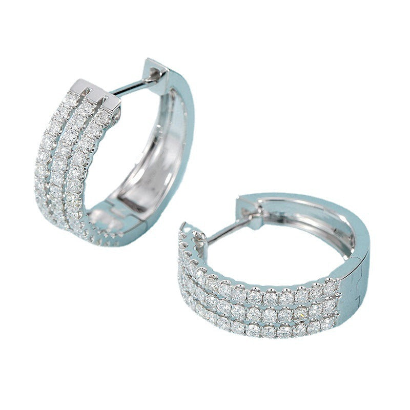 Pendientes de oro blanco de 18 quilates con diamantes naturales