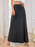 Falda de mujer lisa de punto de moda.