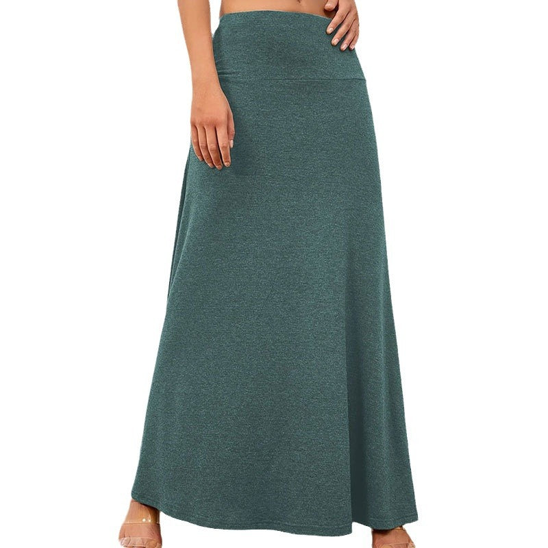Falda de mujer lisa de punto de moda.