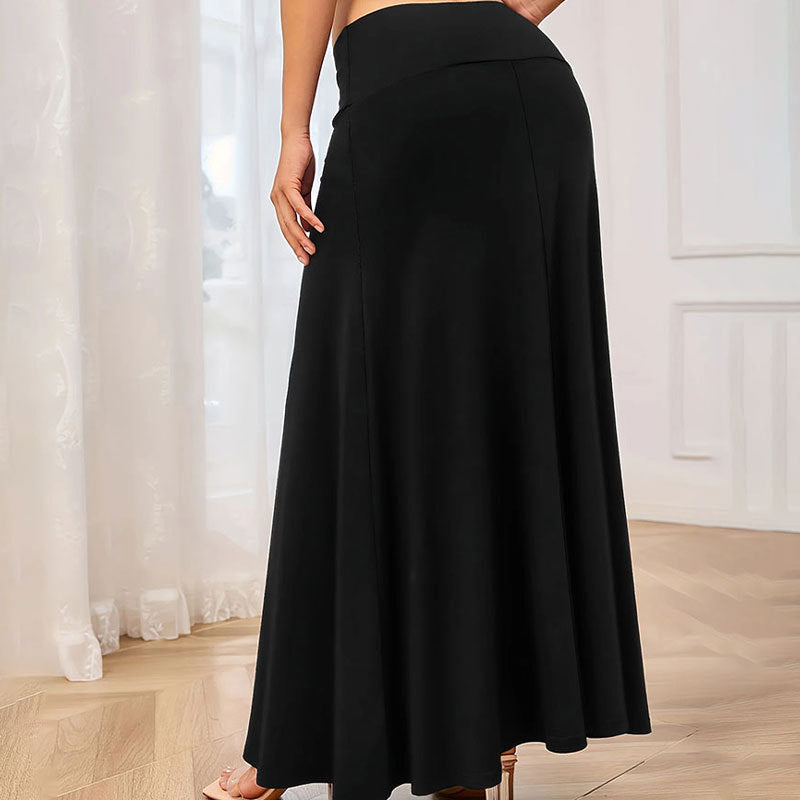 Falda de mujer lisa de punto de moda.