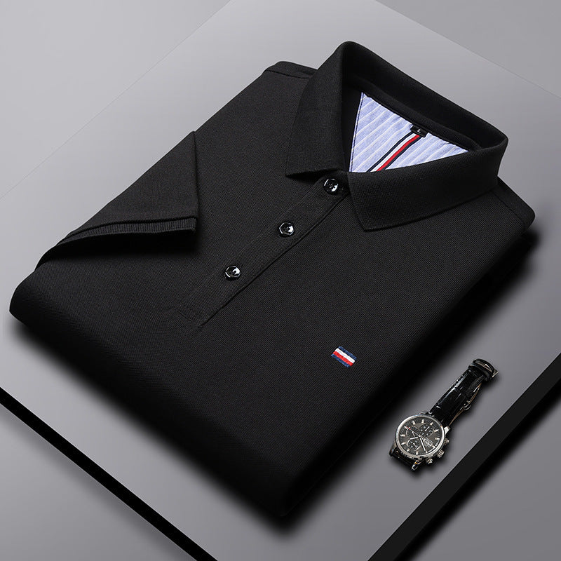 Men's polo shirt summer, short-sleeved T-shirt with lapel collar, trendy summer top, light casual shirt with collar