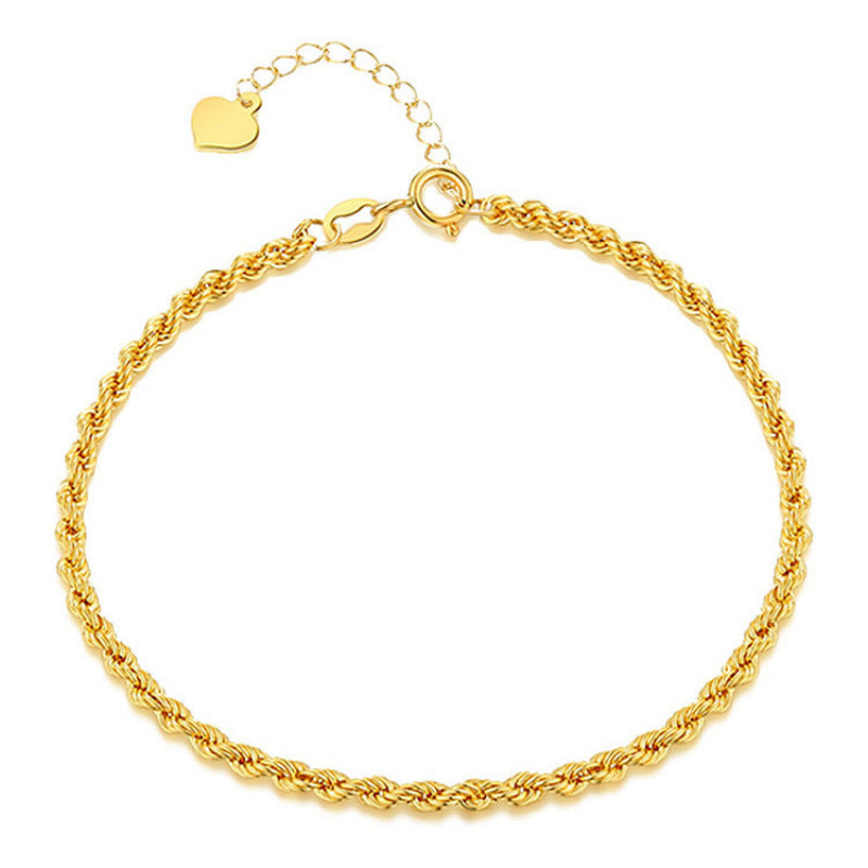 Gold Hanfseil-Armband Hohl