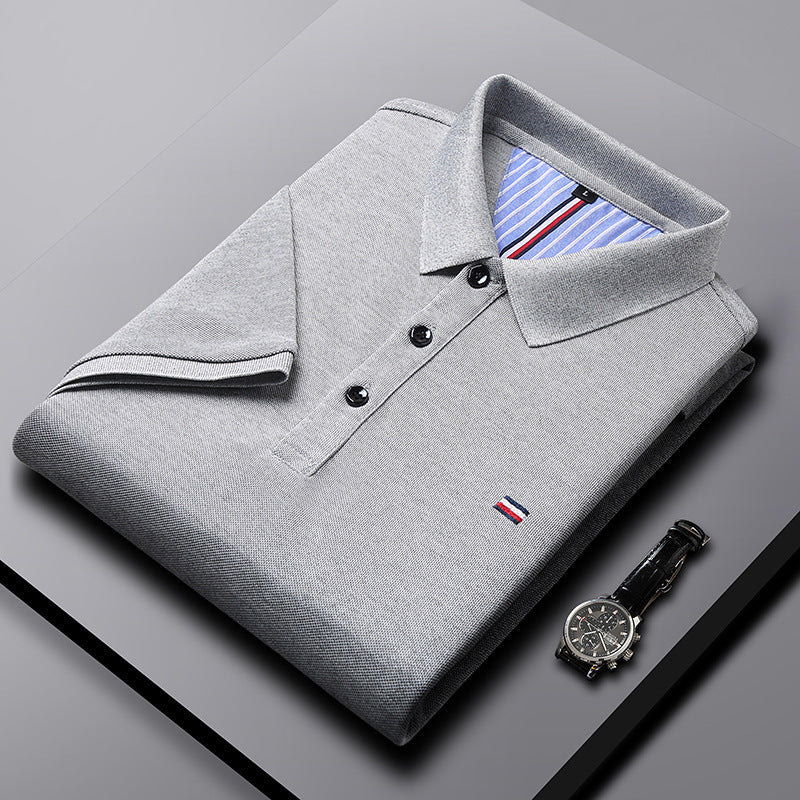 Men's polo shirt summer, short-sleeved T-shirt with lapel collar, trendy summer top, light casual shirt with collar
