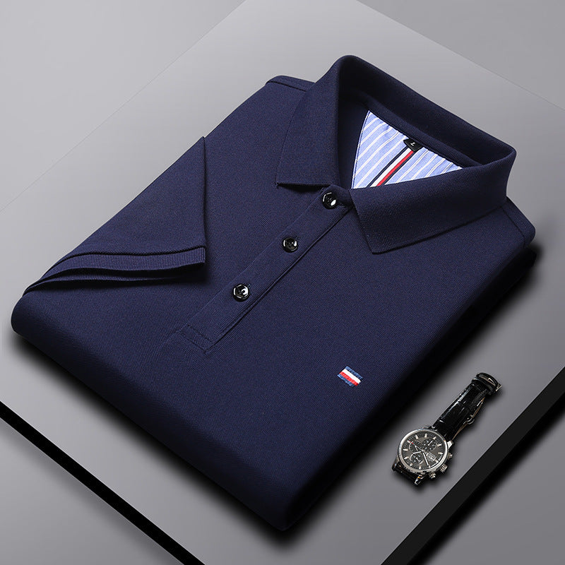 Men's polo shirt summer, short-sleeved T-shirt with lapel collar, trendy summer top, light casual shirt with collar