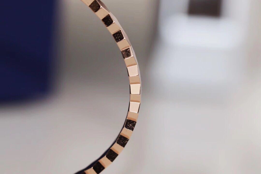 S925 Sterlingsilber Honigwaben-Armband – V-Gold Vergoldet mit Mikrofondetail