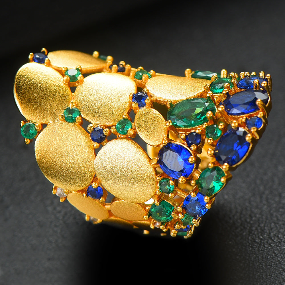 New Fashion, New Nobel Luxury Bangle Earrings Ring Set