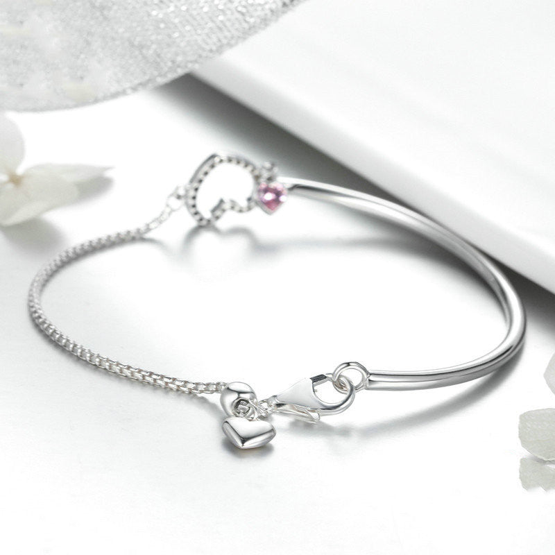Herzförmiges Damenarmband aus Sterlingsilber – Eleganz für jeden Anlass