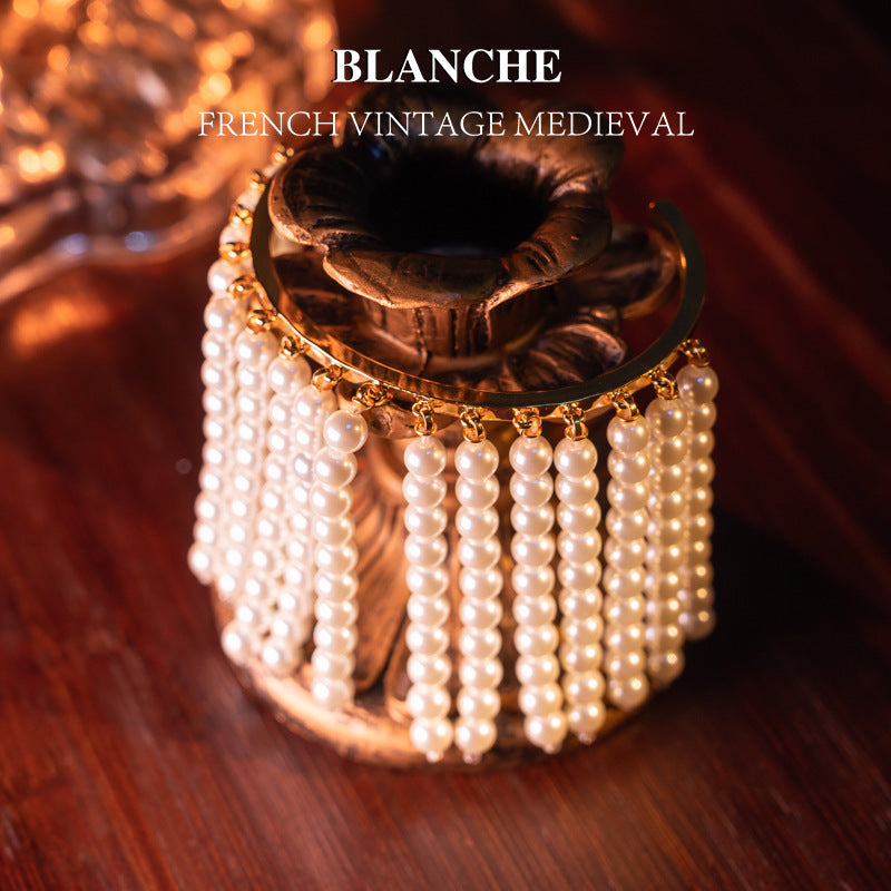 Pulsera Retro Elegante de Cuentas de Vidrio con Borlas - Gracia y Estilo